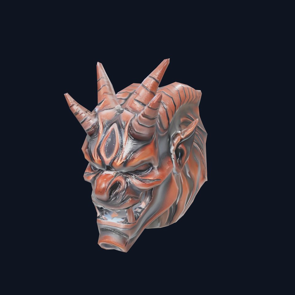 Fiery Demon Head model pack